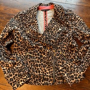 Leopard Moto Jacket WHBM size 8